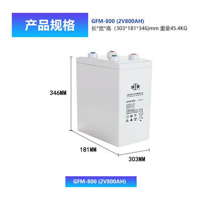 Shuangdeng GFM-800 2V800Ah batterie au plomb pour le système de stockage d'énergie solaire