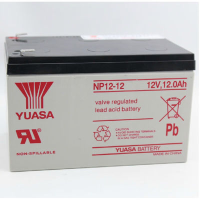 Batterie à acide plomb durable Yuasa NP12-1212V12AH pour l' alimentation en urgence et les communications