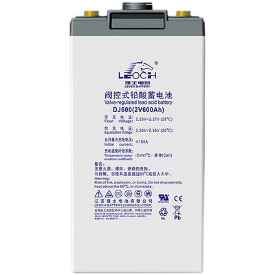2V600Ah Leoch batterie DJ600 pour les systèmes de stockage d'énergie solaire de communication d'alimentation UPS