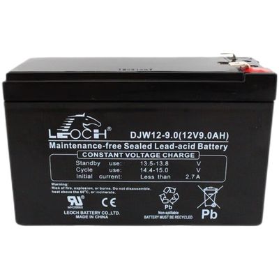Résistant ABS Container Leoch Batterie DJW12-9.0 12V9Ah pour le système d'alimentation de la salle de machines UPS
